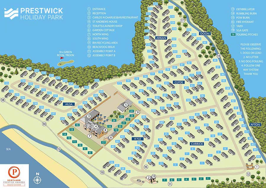 Map of Prestwick Holiday Park